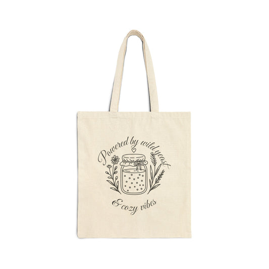 Powered by Wild Yeast & Cozy Vibes Cotton Canvas Market Tote