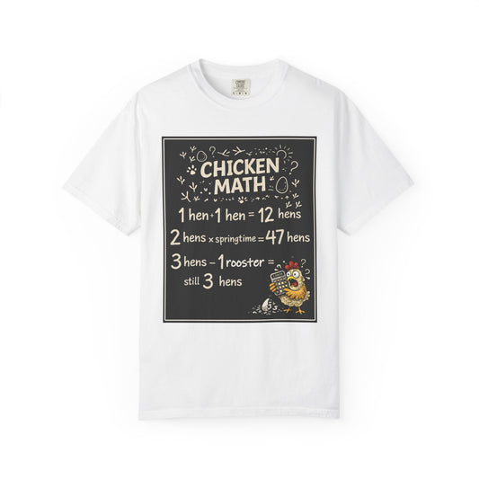 Chicken Math T-Shirt — Funny Chicken Lover Tee with Chalkboard Design