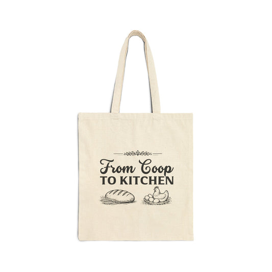 Tote Bag - "From Coop to Kitchen" Farmhouse Canvas Grocery Tote