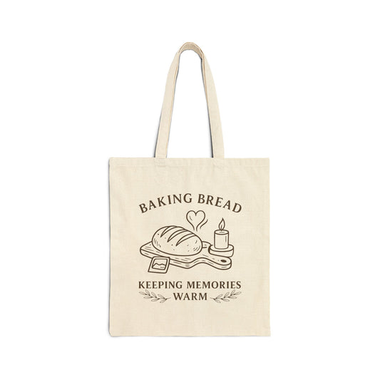 Baking Bread, Keeping Memories Warm Canvas Grocery & Market Tote