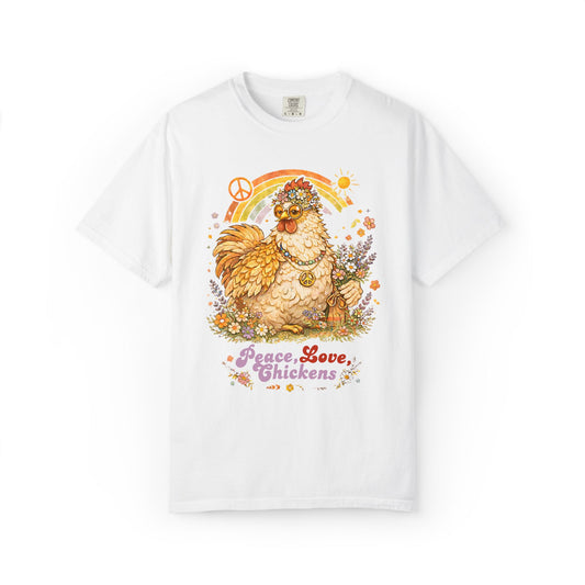 Peace, Love, Chickens Flower Child T-Shirt
