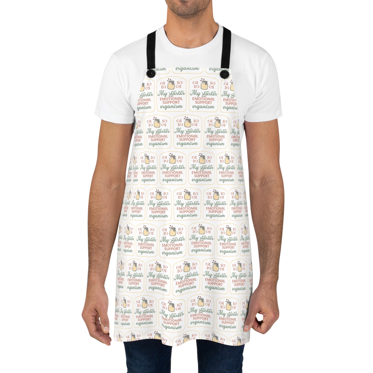 "My Starter Is My Emotional Support Organism" Cute Kitchen Apron