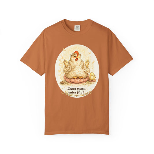 Inner Peace Outer Fluff Chicken Shirt – Cottagecore Meditating Hen Tee