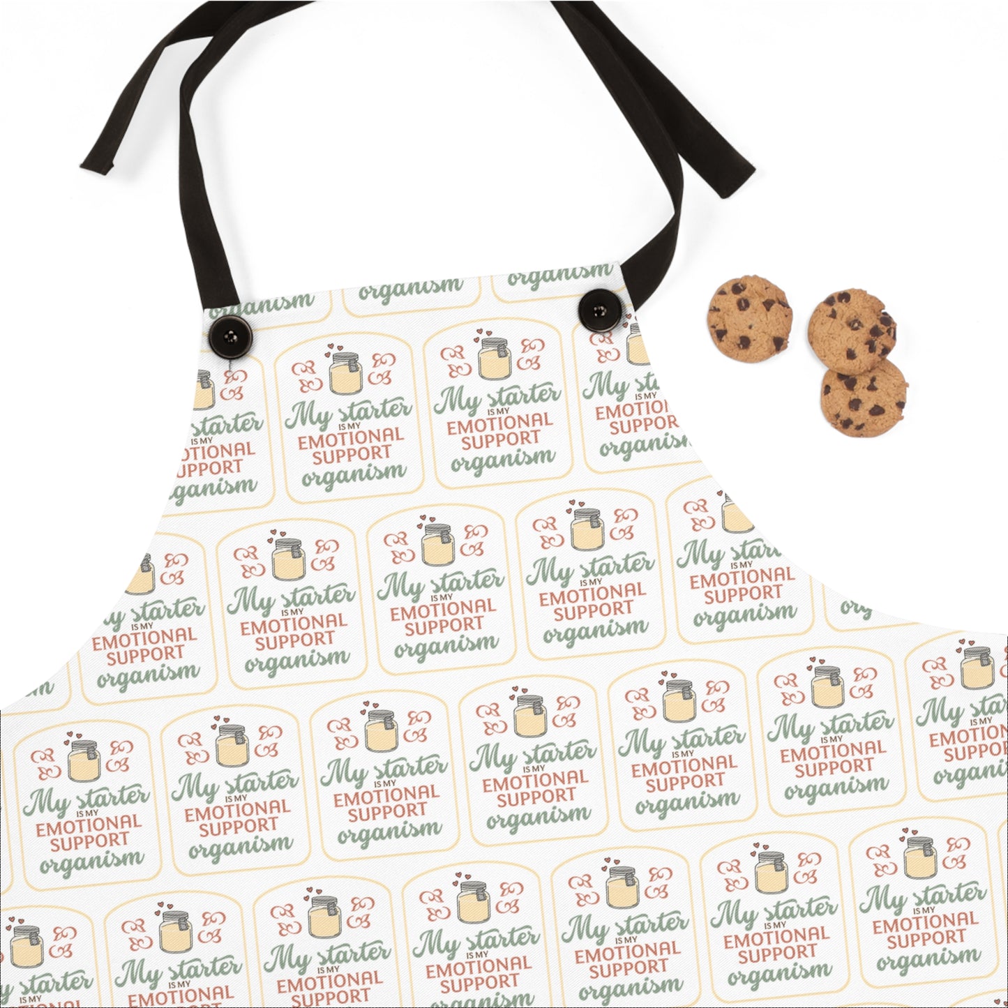 "My Starter Is My Emotional Support Organism" Cute Kitchen Apron