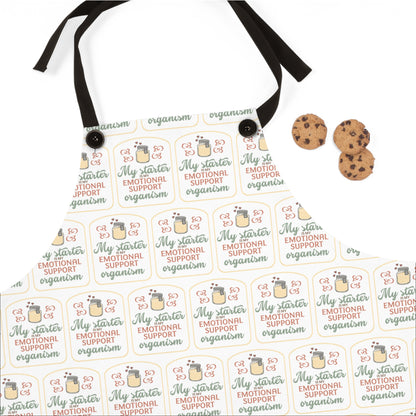 "My Starter Is My Emotional Support Organism" Cute Kitchen Apron