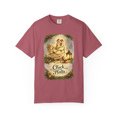 Cluck the Halls Christmas Chicken Shirt – Festive Farm Holiday Tee