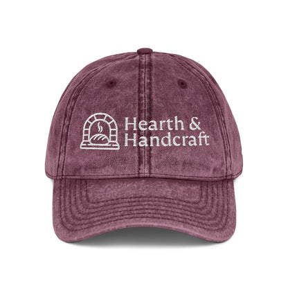 Embroidered Vintage Cap — Hearth & Handcraft Logo