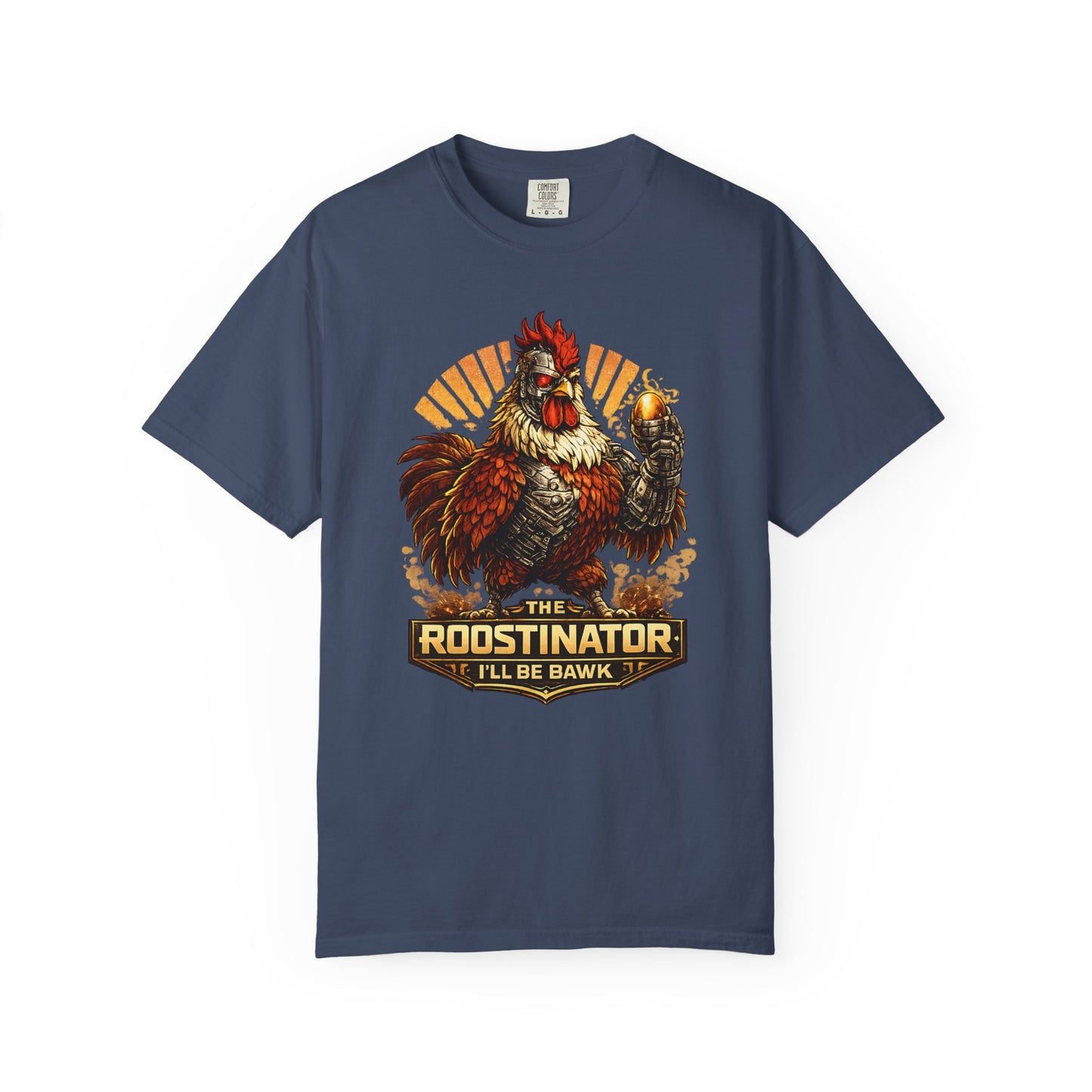 Roostinator Rooster T-Shirt — "I'll Be Bawk" Vintage Farm Animal Tee