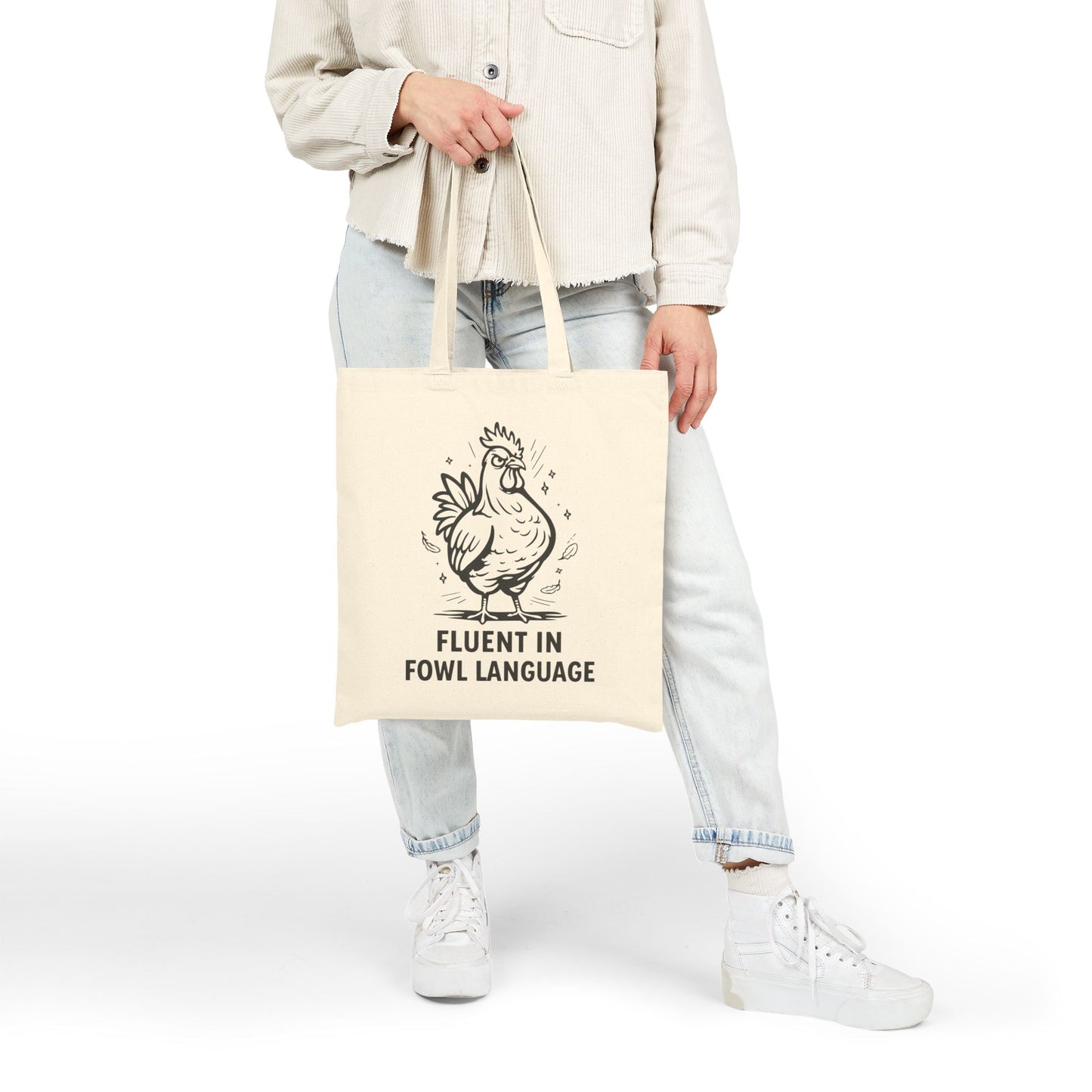 Fluent in Fowl Language – Funny Chicken Lover Tote Bag