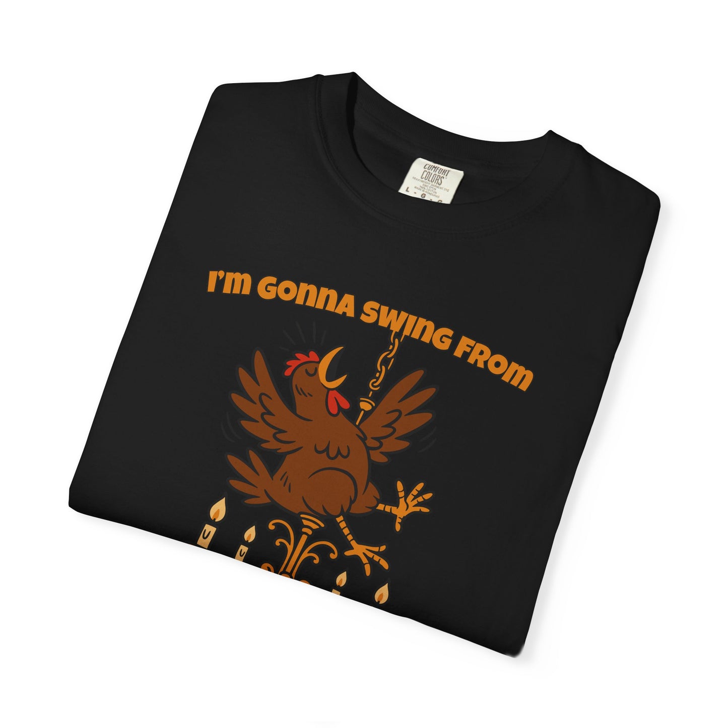 Funny Chicken Chandelier Shirt – “Swing from the Hen-delier” Poultry Diva