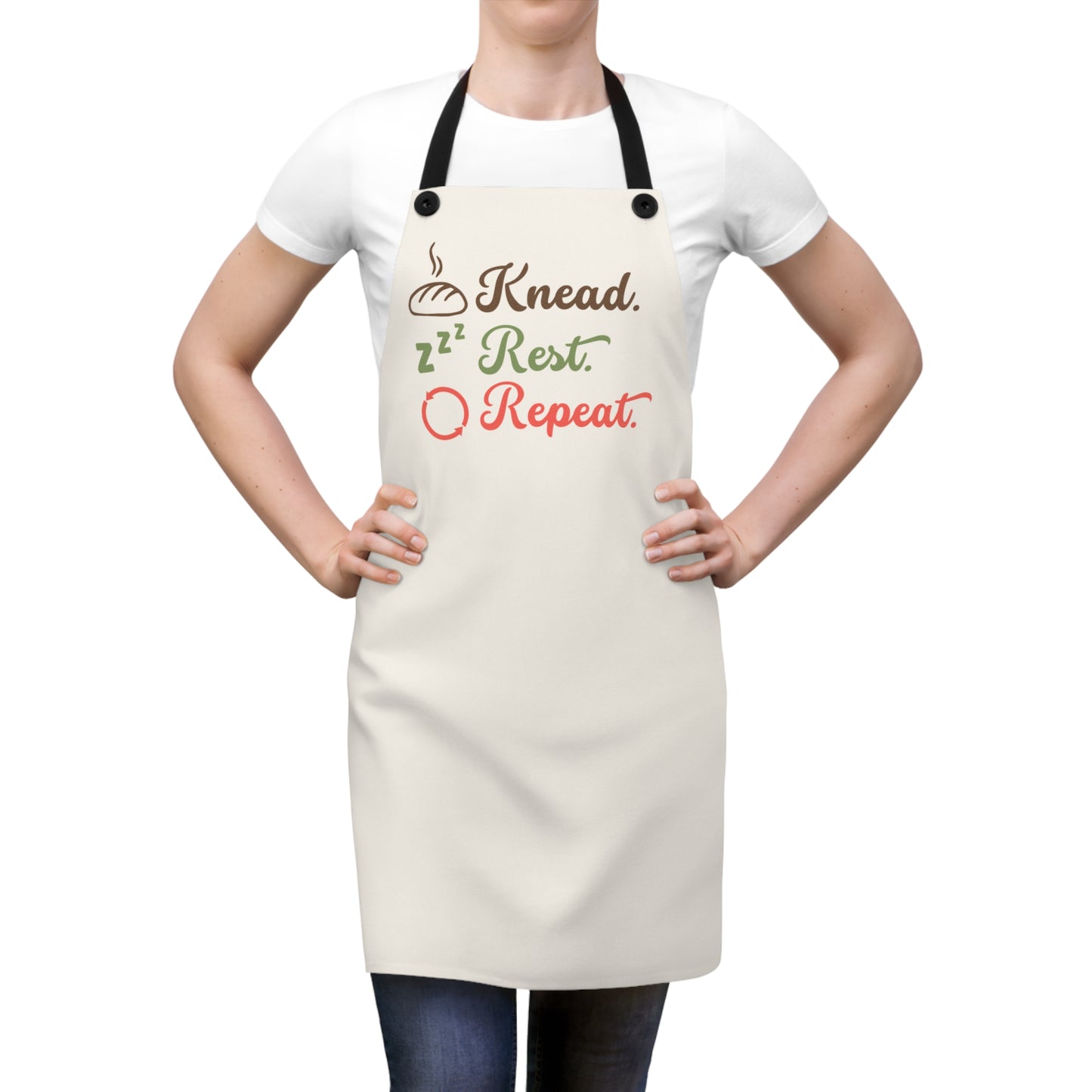 Apron - "Knead. Rest. Repeat." Baking Apron for Bakers & Home Cooks