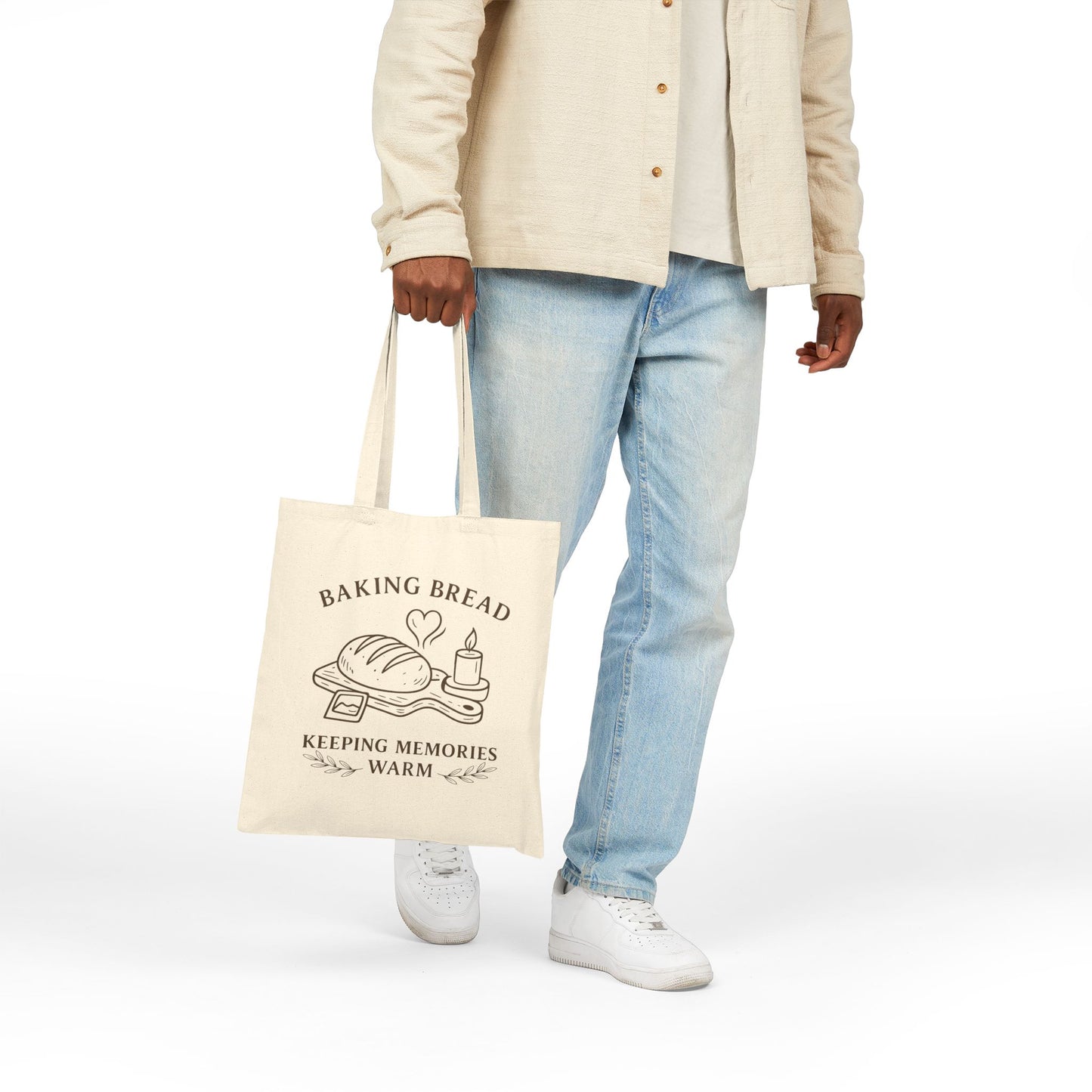 Baking Bread, Keeping Memories Warm Canvas Grocery & Market Tote