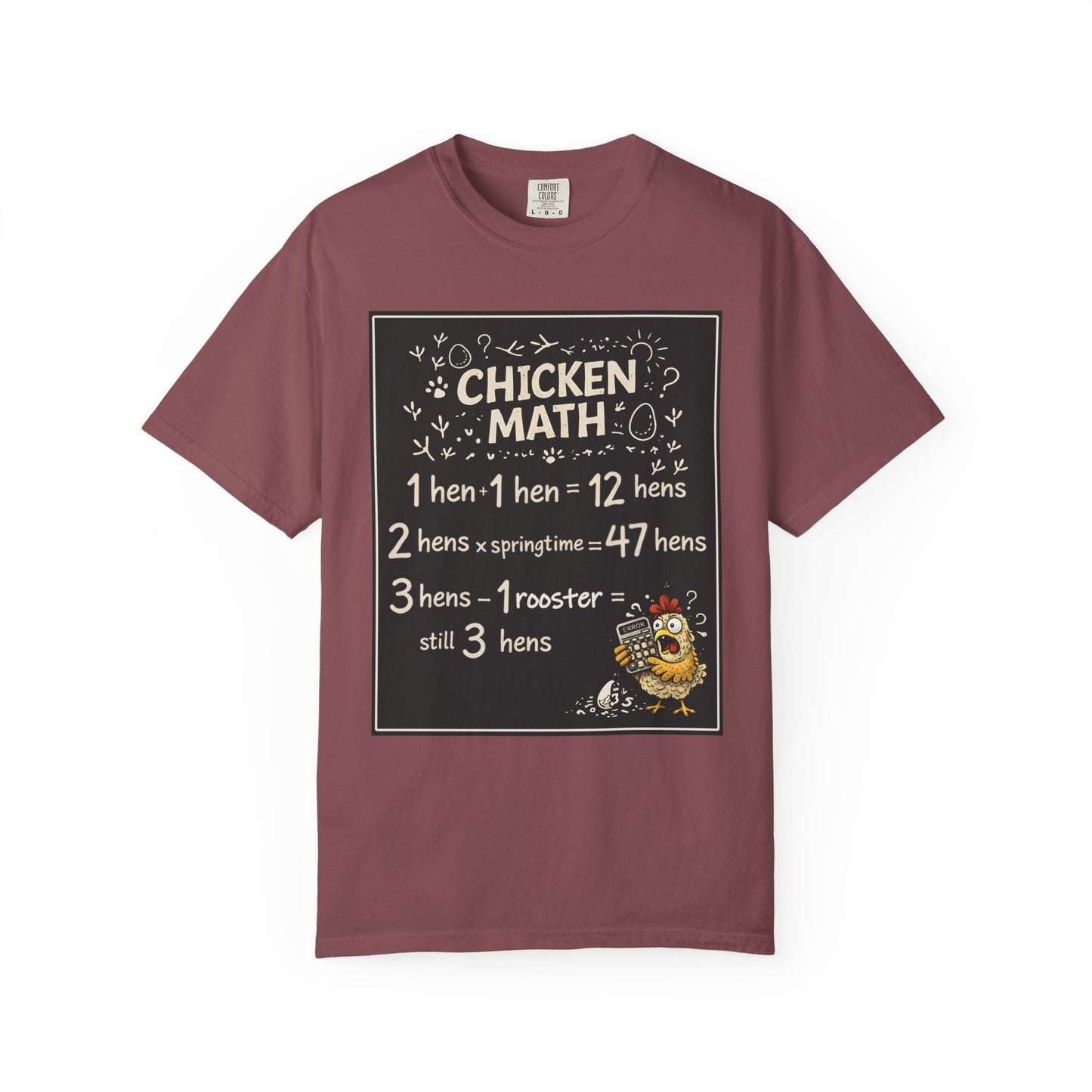 Chicken Math T-Shirt — Funny Chicken Lover Tee with Chalkboard Design