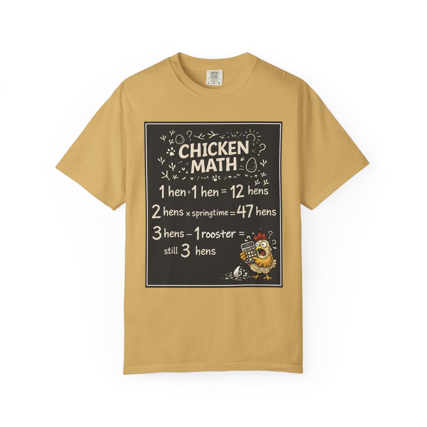 Chicken Math T-Shirt — Funny Chicken Lover Tee with Chalkboard Design