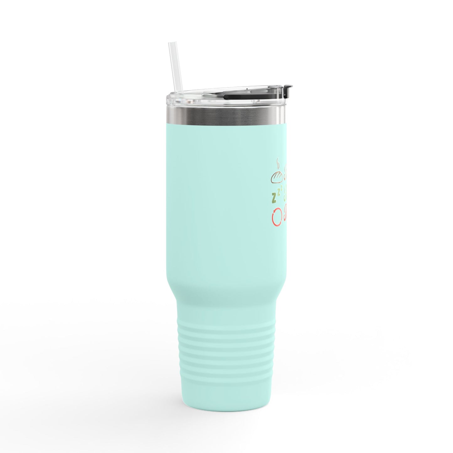 40oz Insulated Travel Mug — "Knead, Rest, Repeat" Baking Quote Tumbler