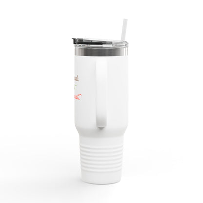 40oz Insulated Travel Mug — "Knead, Rest, Repeat" Baking Quote Tumbler