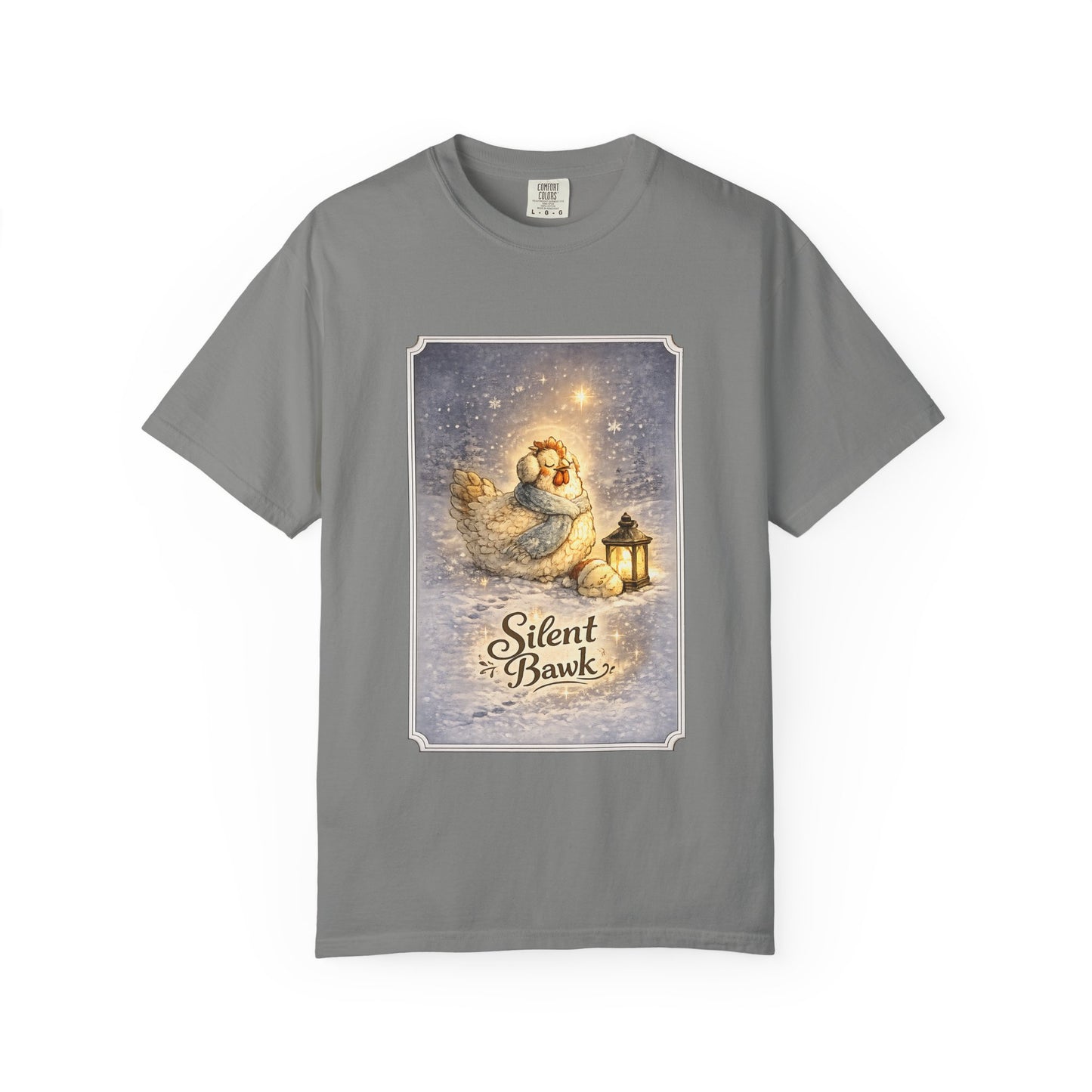 Silent Bawk – Cozy Christmas Chicken Winter Graphic T-Shirt