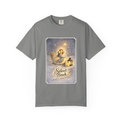 Silent Bawk – Cozy Christmas Chicken Winter Graphic T-Shirt