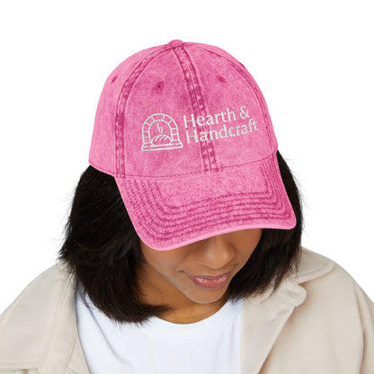 Embroidered Vintage Cap — Hearth & Handcraft Logo