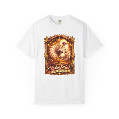 Funny Chicken Strips Shirt – Vintage Coop Edition Chicken Humor Tee