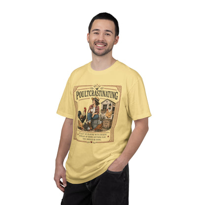 Poultcrastinating Chicken T-Shirt — Vintage Farm Humor Tee