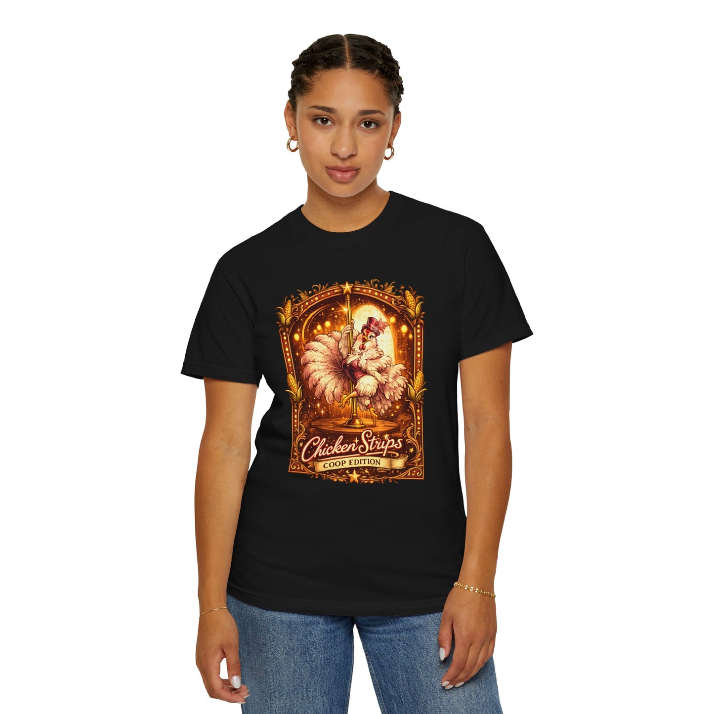 Funny Chicken Strips Shirt – Vintage Coop Edition Chicken Humor Tee