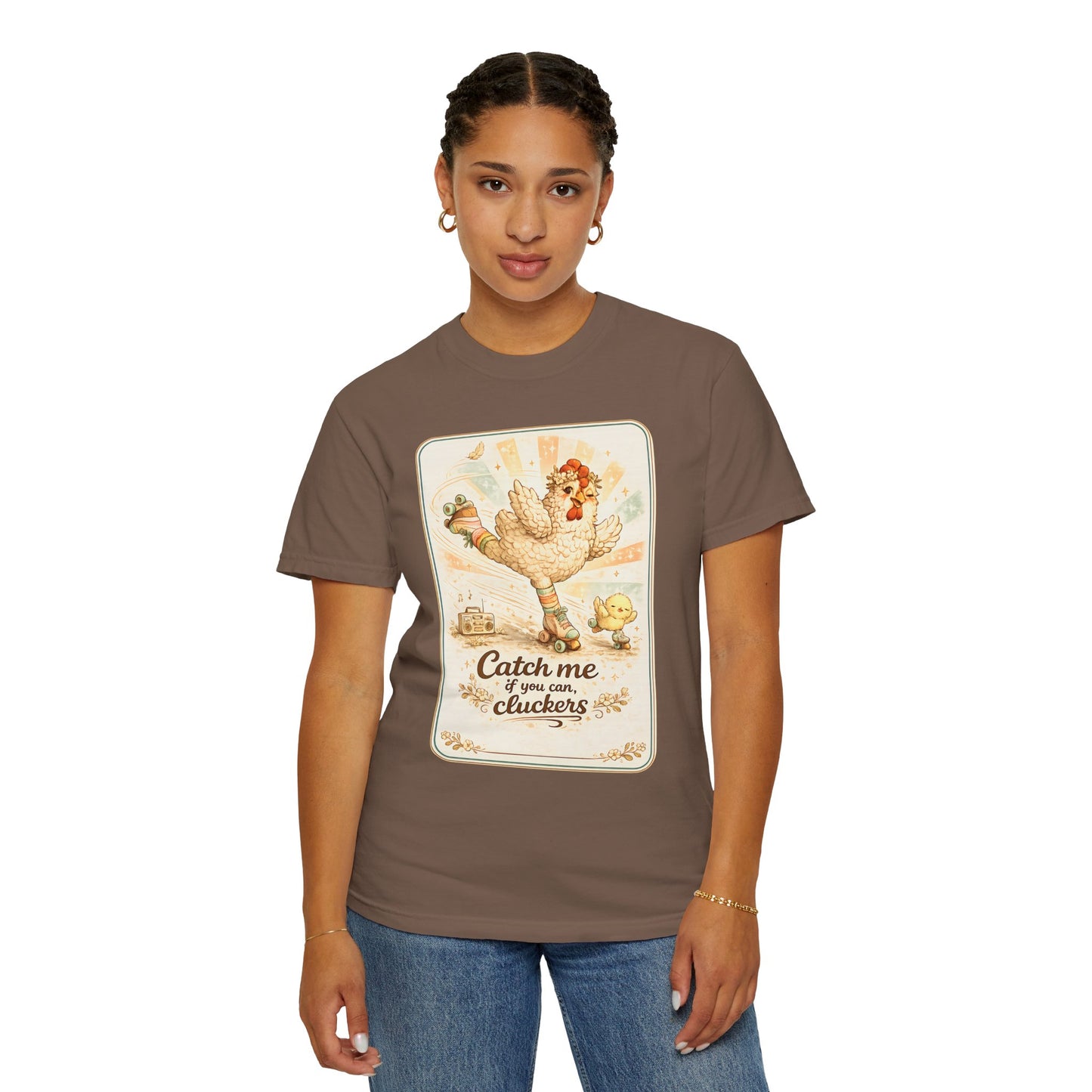 Catch Me If You Can Cluckers Vintage Skating Chicken Shirt