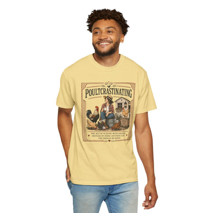 Poultcrastinating Chicken T-Shirt — Vintage Farm Humor Tee