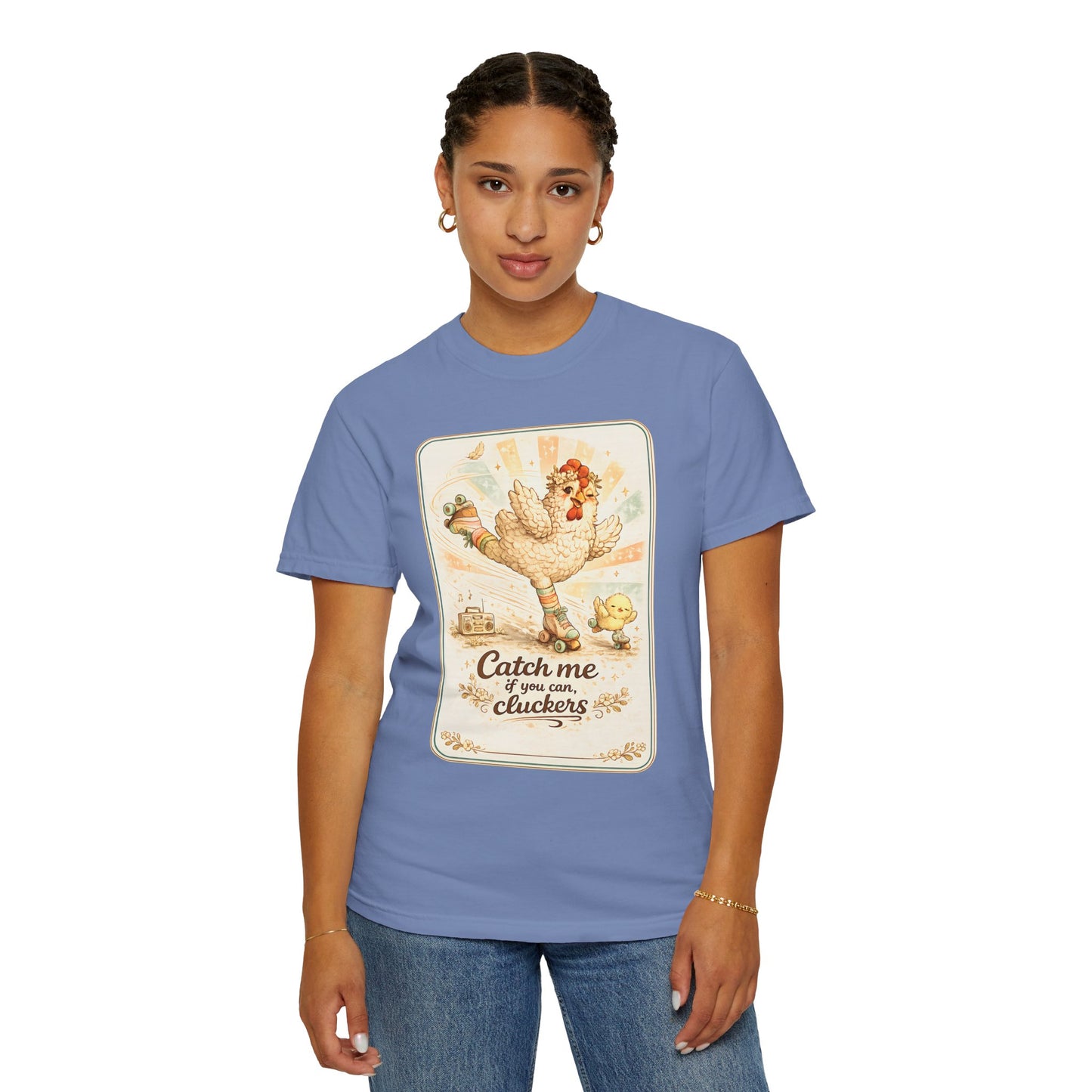 Catch Me If You Can Cluckers Vintage Skating Chicken Shirt