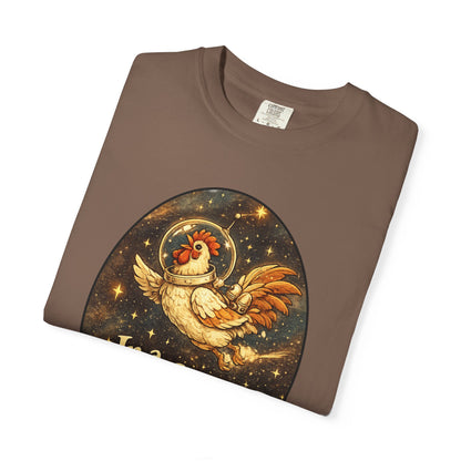 In a Coop Far, Far Away Rooster Space T-Shirt | Whimsical Chicken Lover Gift