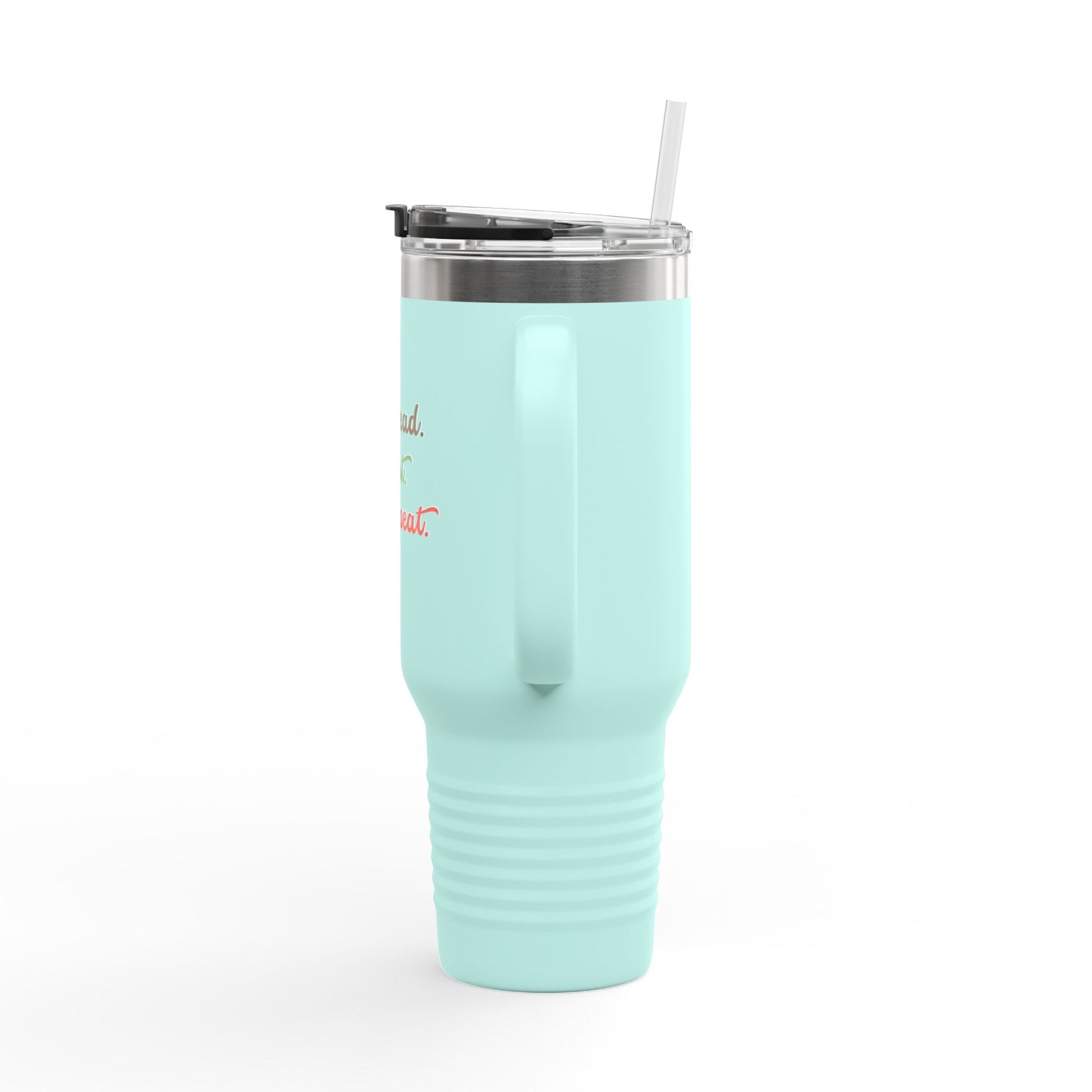 40oz Insulated Travel Mug — "Knead, Rest, Repeat" Baking Quote Tumbler