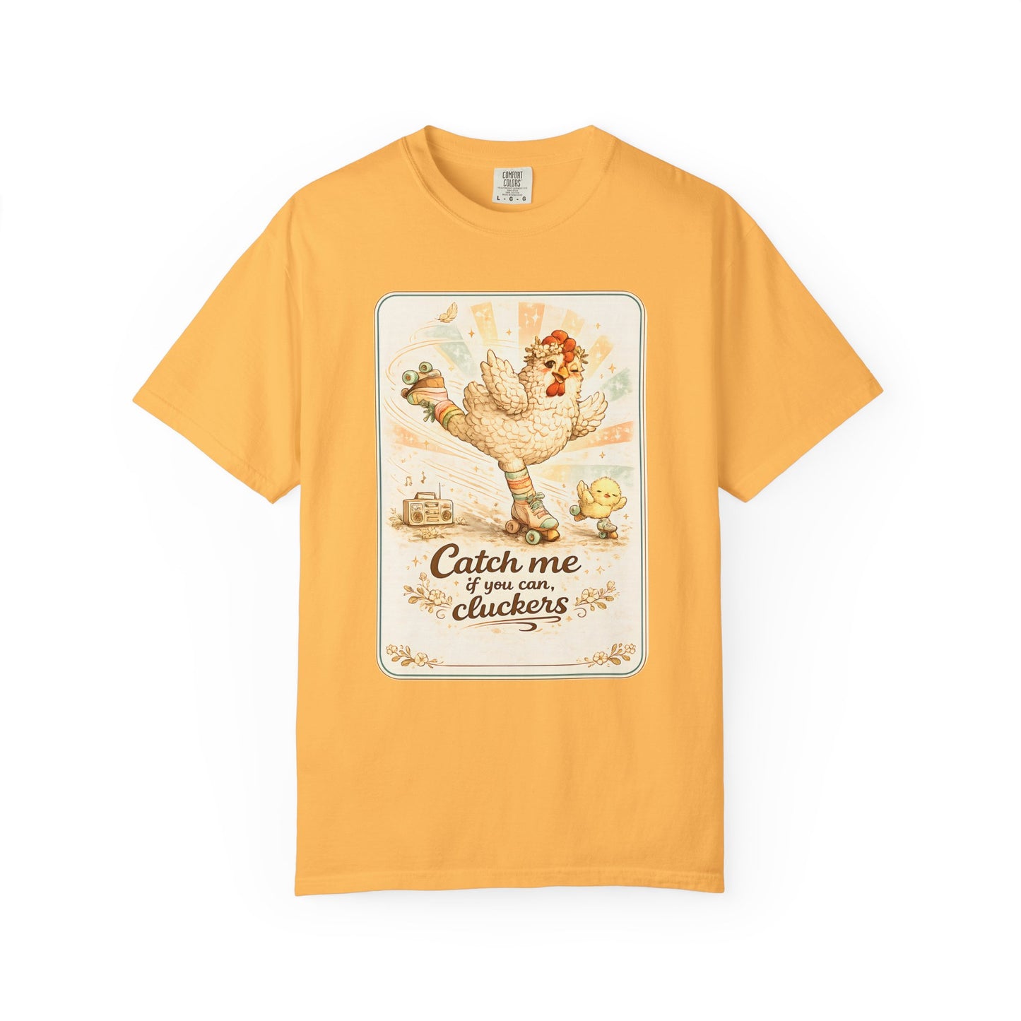 Catch Me If You Can Cluckers Vintage Skating Chicken Shirt