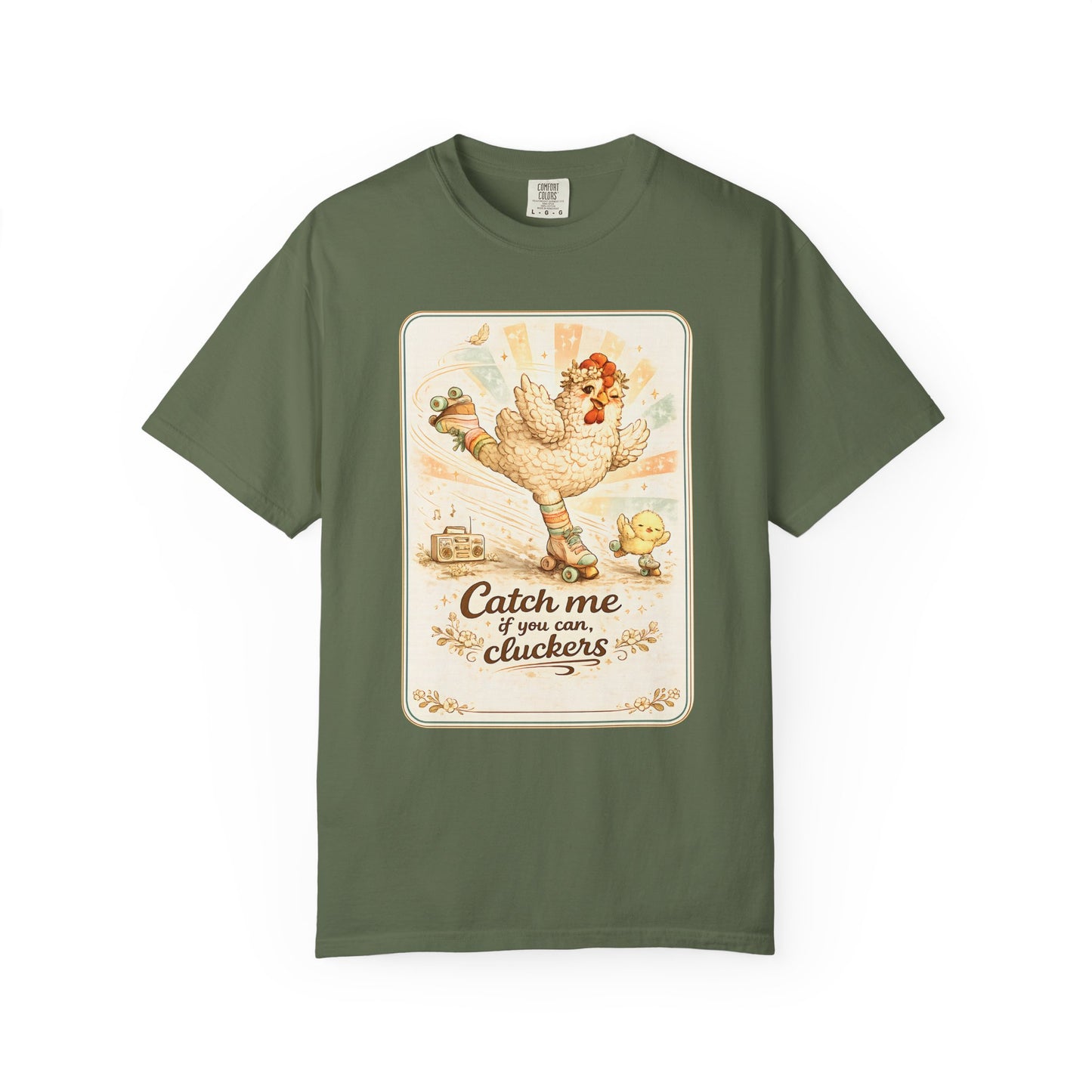 Catch Me If You Can Cluckers Vintage Skating Chicken Shirt