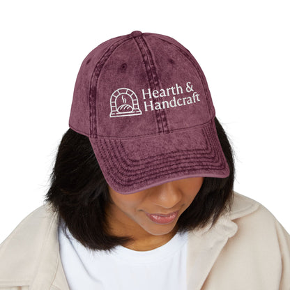 Embroidered Vintage Cap — Hearth & Handcraft Logo