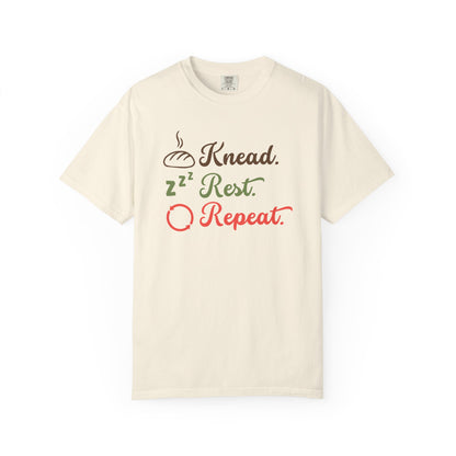 Knead. Rest. Repeat. T-Shirt — Baker’s Bread Lover Tee