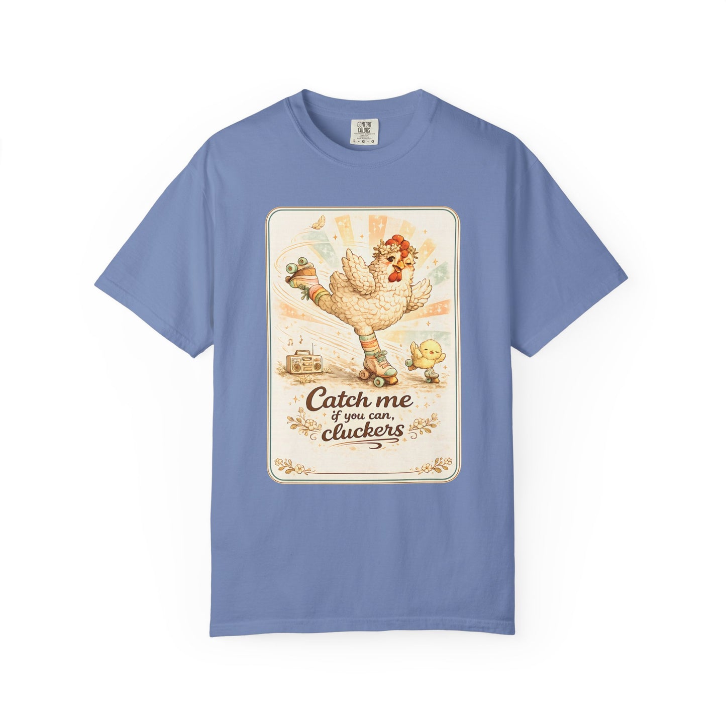 Catch Me If You Can Cluckers Vintage Skating Chicken Shirt