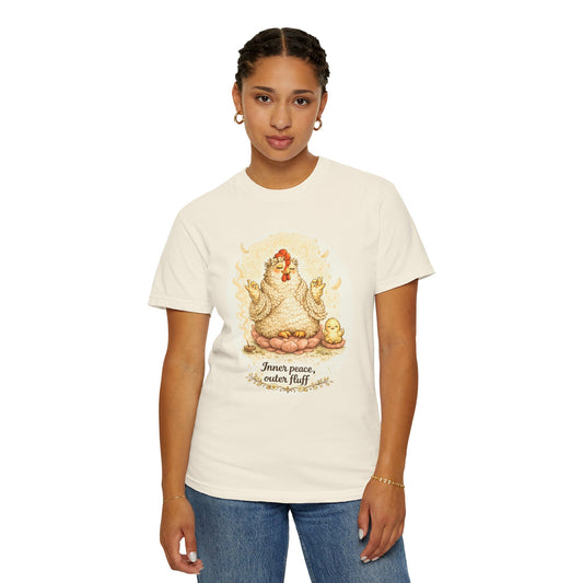Inner Peace Outer Fluff Chicken Shirt – Cottagecore Meditating Hen Tee