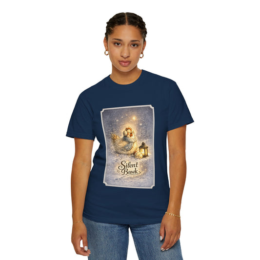 Silent Bawk – Cozy Christmas Chicken Winter Graphic T-Shirt