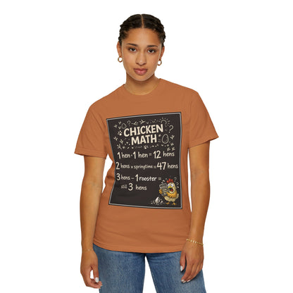 Chicken Math T-Shirt — Funny Chicken Lover Tee with Chalkboard Design