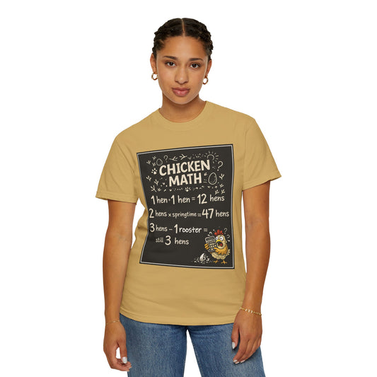 Chicken Math T-Shirt — Funny Chicken Lover Tee with Chalkboard Design