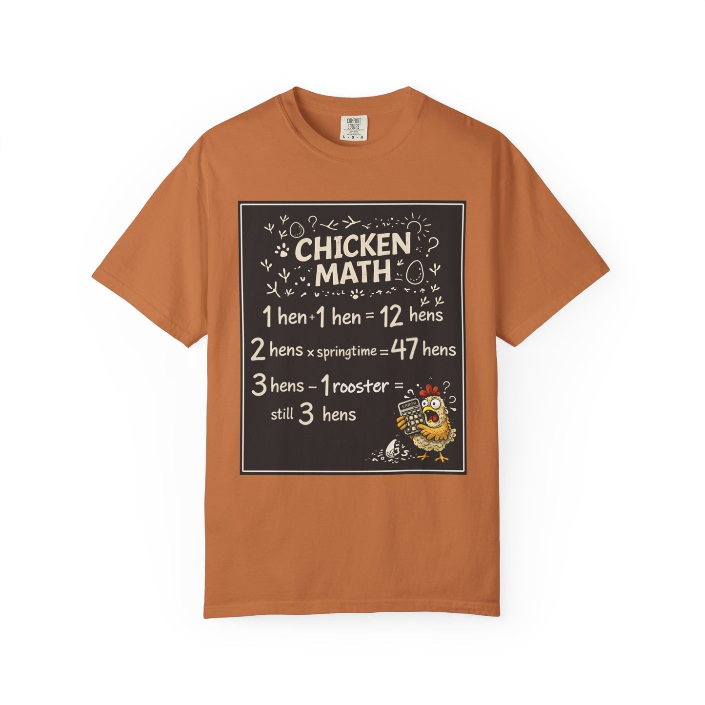 Chicken Math T-Shirt — Funny Chicken Lover Tee with Chalkboard Design