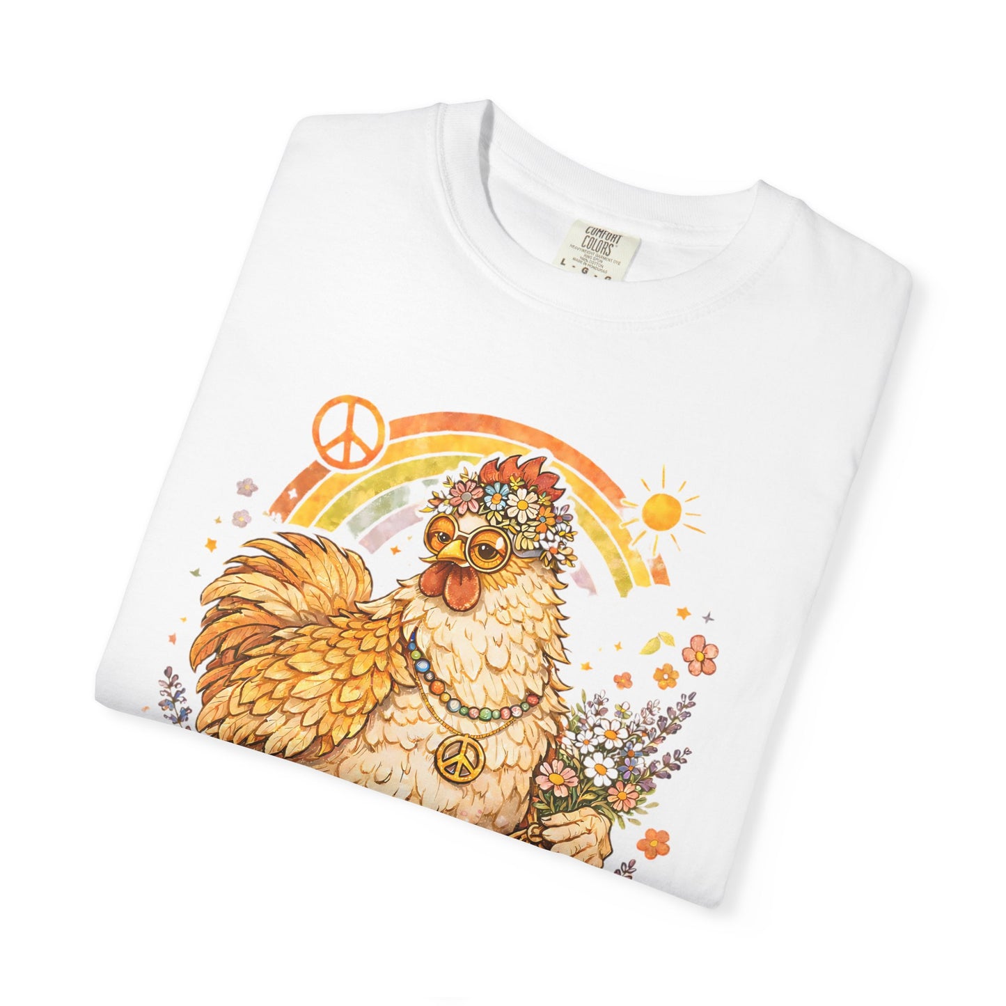 Peace, Love, Chickens Flower Child T-Shirt