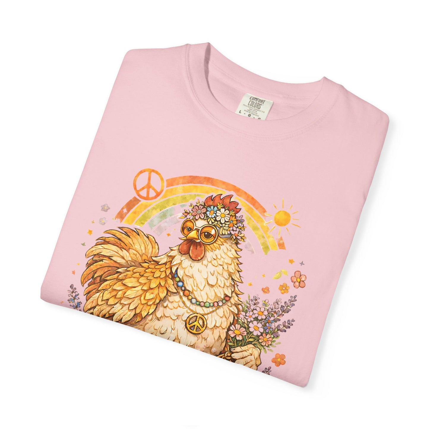 Peace, Love, Chickens Flower Child T-Shirt