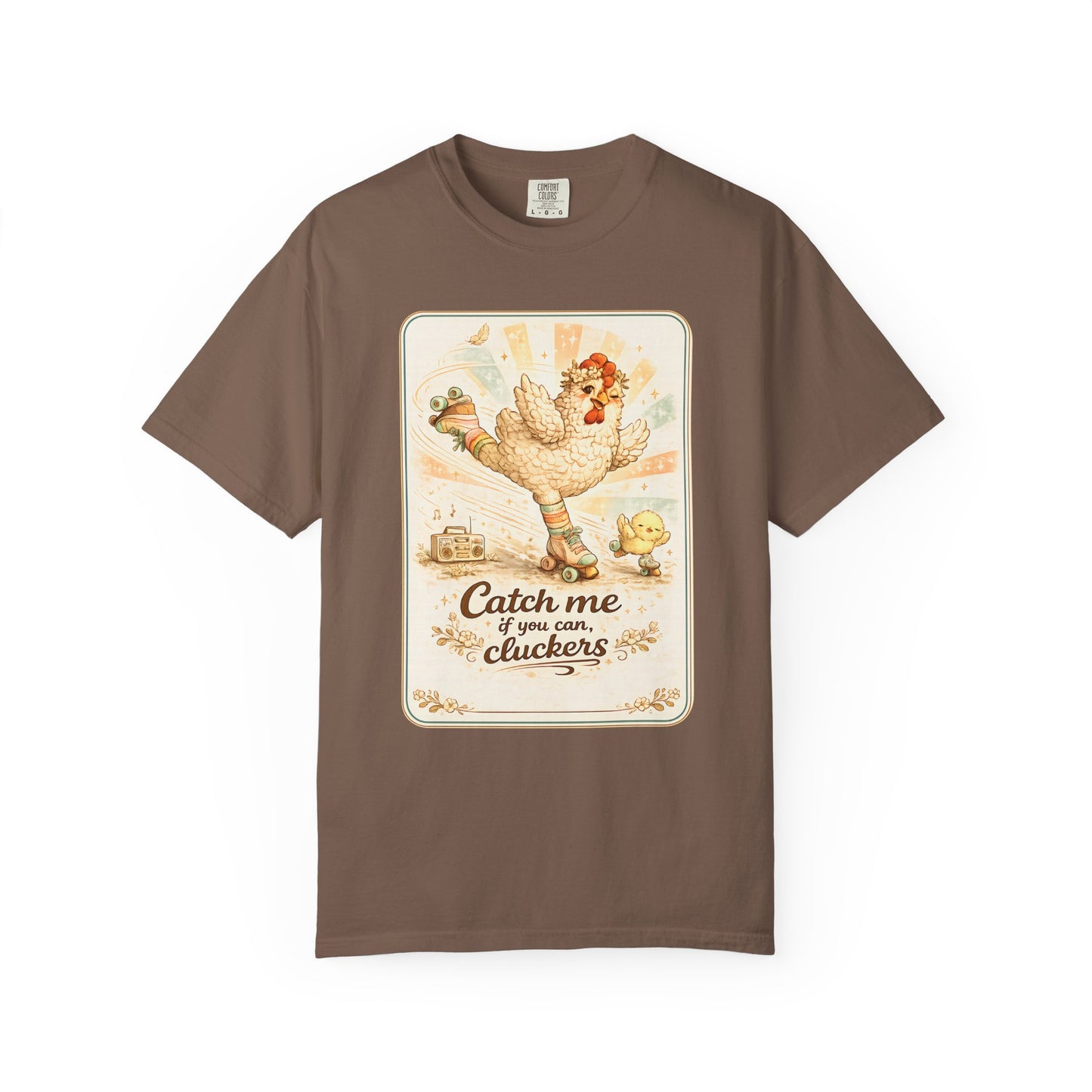 Catch Me If You Can Cluckers Vintage Skating Chicken Shirt