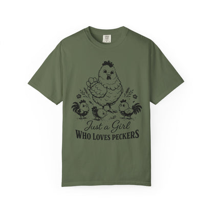 Just a Girl Who Loves Peckers Chicken Humor