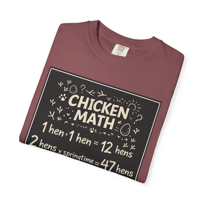 Chicken Math T-Shirt — Funny Chicken Lover Tee with Chalkboard Design