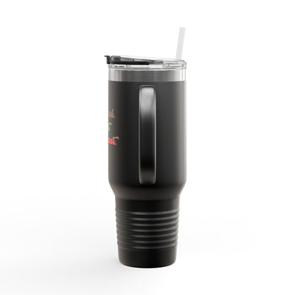 40oz Insulated Travel Mug — "Knead, Rest, Repeat" Baking Quote Tumbler
