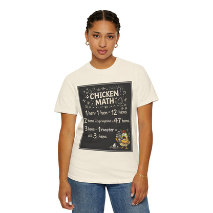 Chicken Math T-Shirt — Funny Chicken Lover Tee with Chalkboard Design