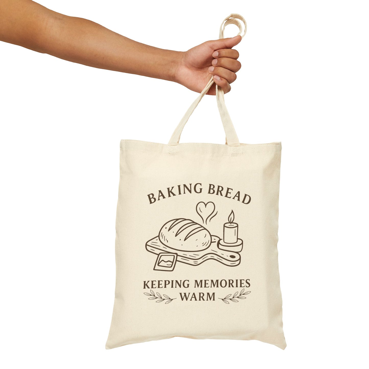 Baking Bread, Keeping Memories Warm Canvas Grocery & Market Tote