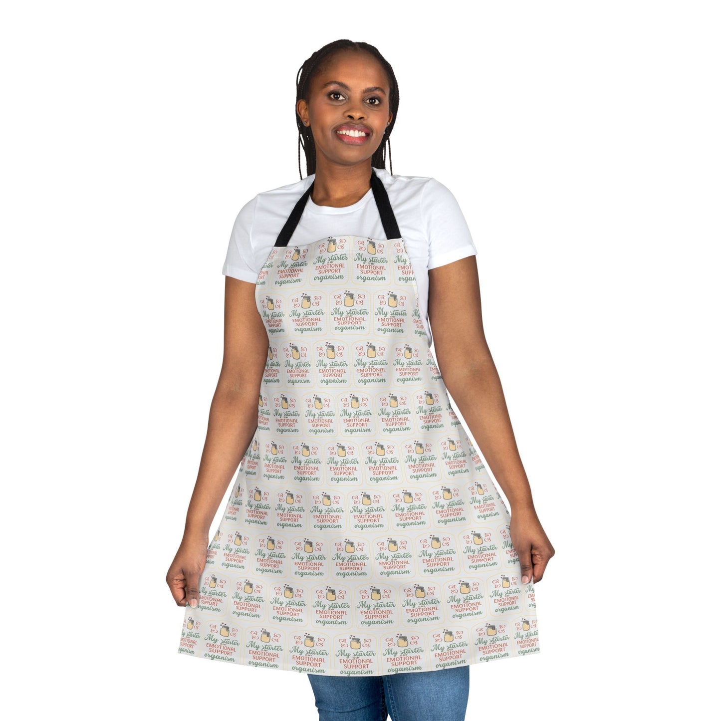 "My Starter Is My Emotional Support Organism" Cute Kitchen Apron